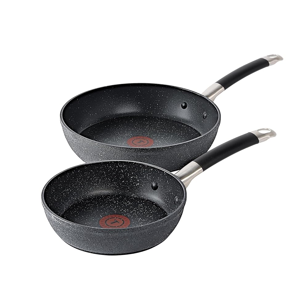 T-Fal Stone Pressure Platinum Non-Stick Fry Pan Set – 2 Items (8-inch & 10.5-inch) – Oven and Broiler Protected As much as 400°F – Nonstick Cooking Skillets and Frying Pans for Your Kitchen