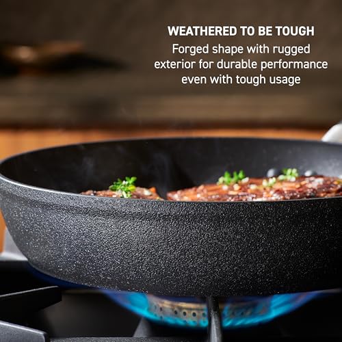 T-Fal Stone Pressure Platinum Non-Stick Fry Pan Set - 2 Items (8-inch & 10.5-inch) - Oven and Broiler Protected As much as 400°F - Nonstick Cooking Skillets and Frying Pans for Your Kitchen