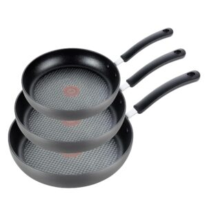 T-fal Final 3-Piece Exhausting Anodized Nonstick Fry Pan Set: Contains 8, 10.25, and 12 Inch Pans, Oven and Broiler Protected as much as 400°F, Kitchen Cookware Set, Nonstick Pots and Pans,…